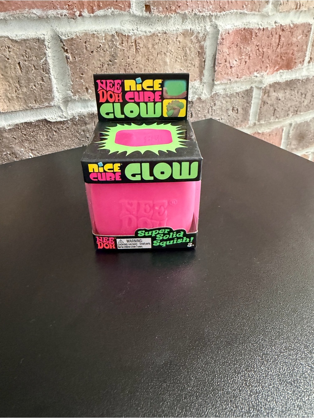 NEE DOH Nice Cube Glow - Bright Pink Squish Toy